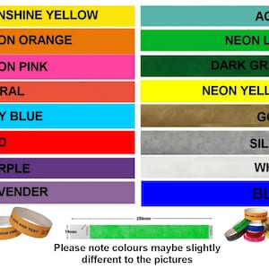 Bracelets événementiels pour festivals Garden-party pour plus de sécurité Numéros séquentiels en Tyvek 19 mm avec bande auto-adhésive