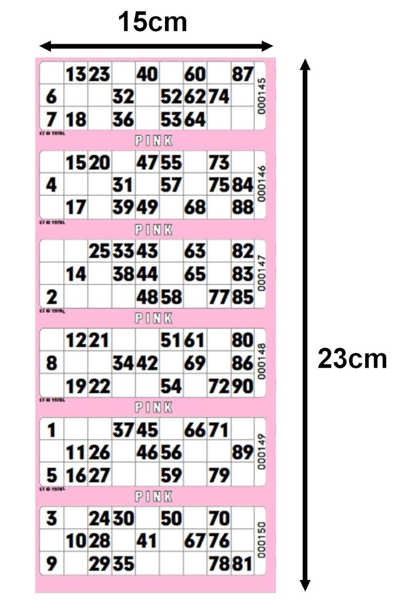 Bingo Books Tickets 1-90 Bingo Supermarket Branded 6 Game to View 600 ...