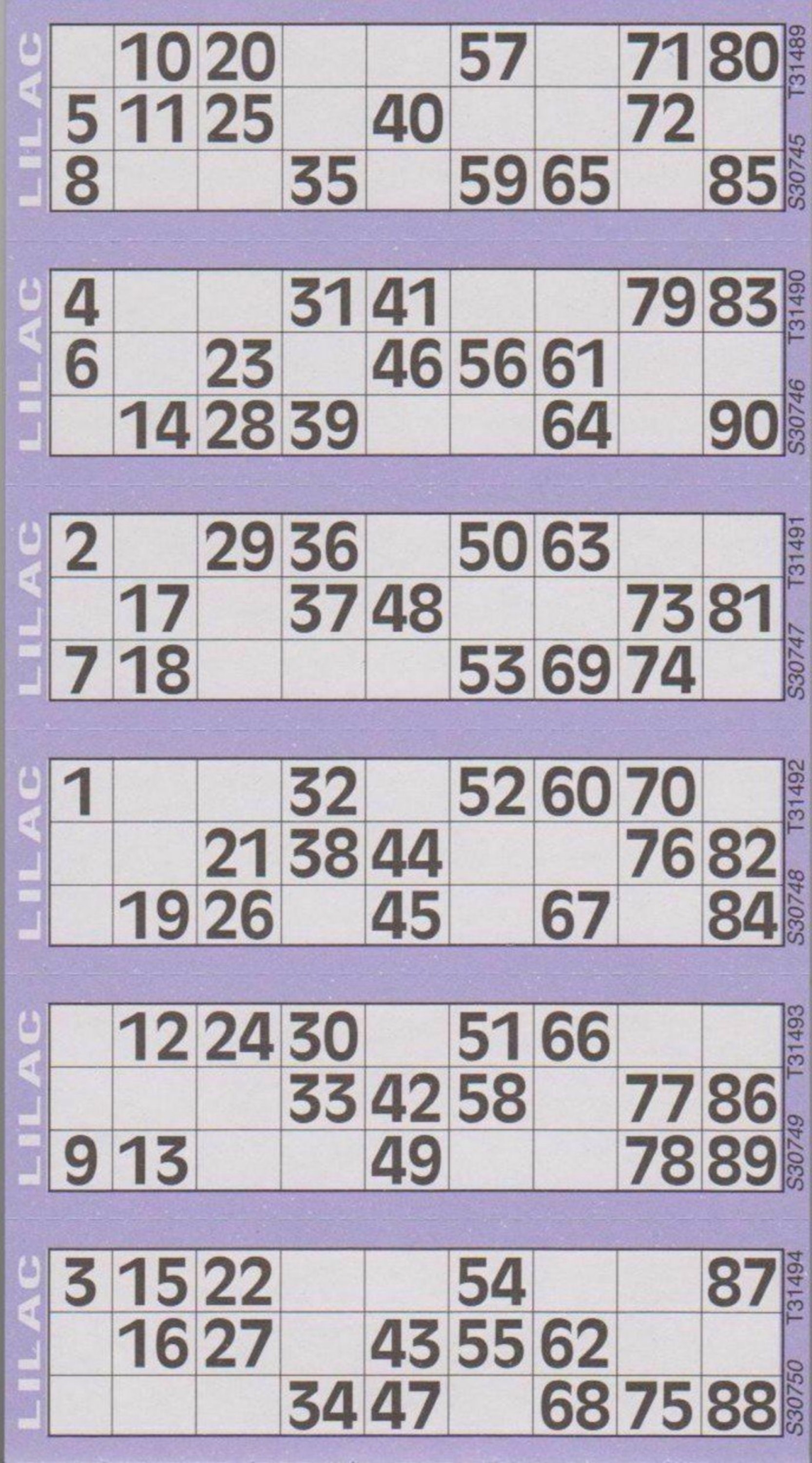 Jumbo Bngo Tckets Pads 600 Tckets Per Pad 6 To Vew Varety Of