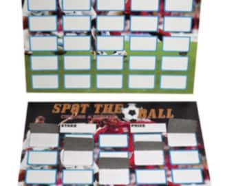 Play Spot The Ball 30 squares, Break Open, Fundraising Charity, football cards