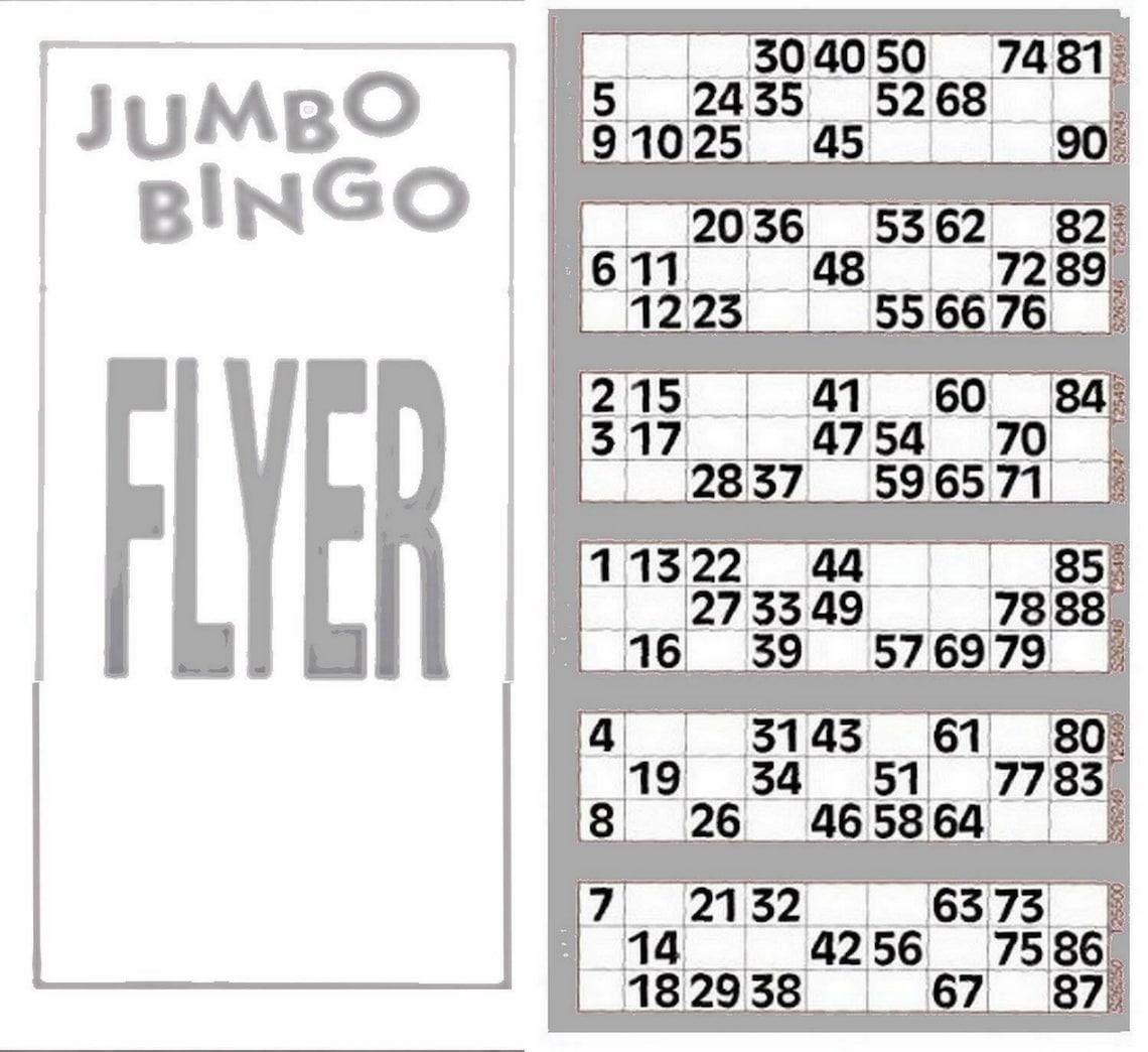 Bingo Flyers Tickets Pad of 600 6 to View All Colours Jumbo Etsy UK