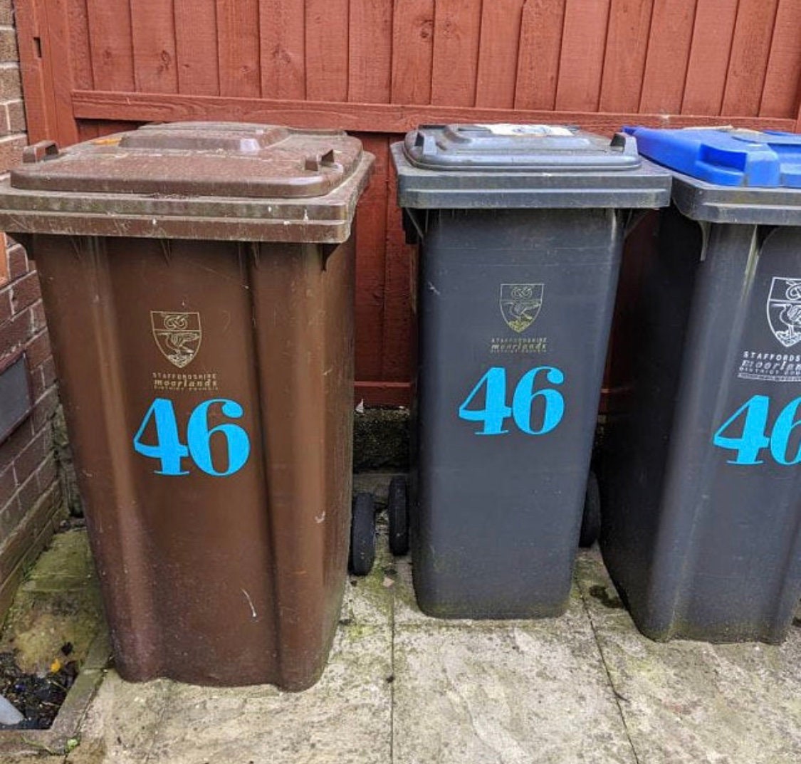 Wheelie Bin Numbers Wheelie Bin Stickers Wheelie Bin Labels Etsy