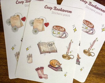 Sticker sheet - Cozy Bookworm