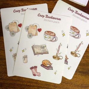 Planche de stickers - Cosy Bookworm