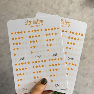 Feuille de stickers - Notation de livre étoiles
