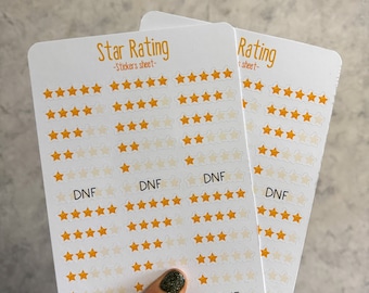 Sticker Sheet - Book Rating Stars