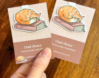 Magnetic bookmark - Dreaming cat