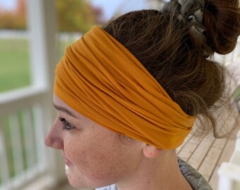 Twist Headband Extra Wide Scrunch Turban Heather Grey