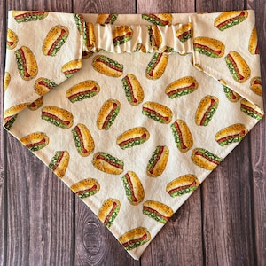 Dog Bandana, Hot Diggity Dog, Elastic Pet Bandana, Scrunchie Dog Bandana, Personalized Dog Bandana