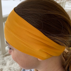 Adult Headband, Mustardy, Headbands for Women,Wide Headband,Mom Headbands,Soft and Stretchy Headbands,Headbands Women,Jersey Knit Headbands
