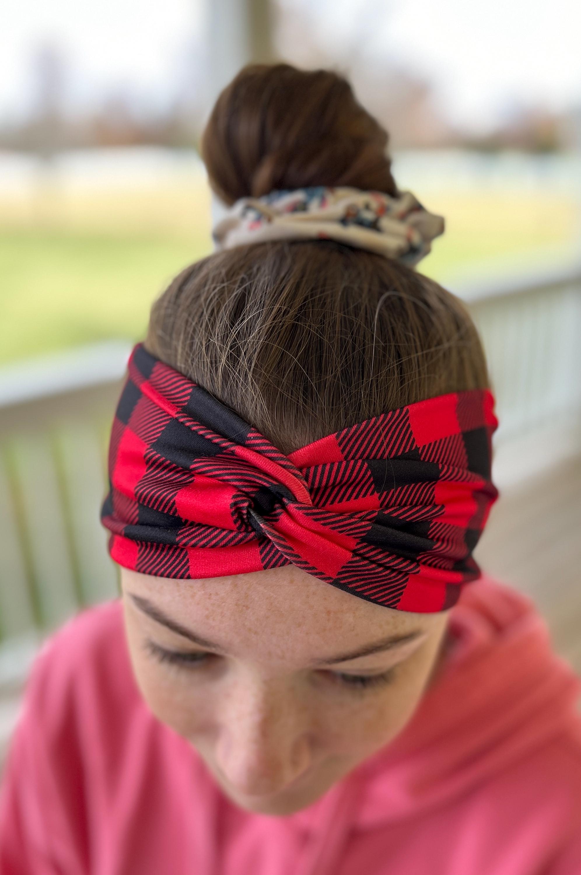 ヘアアクセサリー 2-WAY CHECK BANDANA HEADBAND / BROWN il_340x270.4701886692_sh1d.jpg