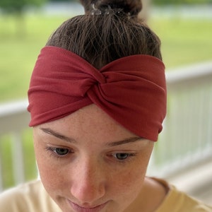 Twist Headband, Red Clay, Headbands for Women, Wide Headband, Yoga Headband, Boho Headband, Headbands for Nurses