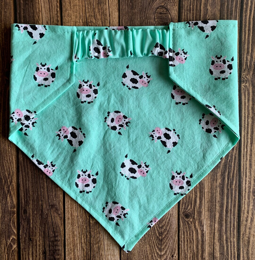 Dog Bandana Holy Cow Elastic Dog Bandana Scrunchie Dog Etsy