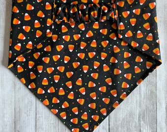 Dog Bandana, Candy Corn, Elastic Pet Bandana, Scrunchie Dog Bandana, Personalized Dog Bandana, Halloween Pets, Pet Clothing
