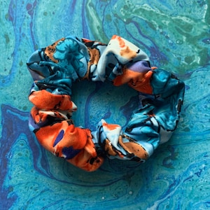 Scrunchie, Washed Out Watercolor,  Hair Accessories, Scrunchies, Blue Hair Scrunchie, Patterned Scrunchies, Scrunchies for Girls,Hair Ties
