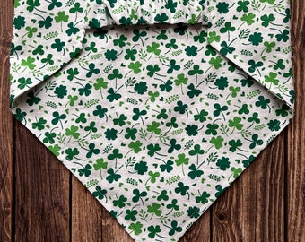 Dog Bandana, Clover Fields, Elastic Pet Bandana, Scrunchie Dog Bandana, Personalized Dog Bandana, Pet Clothing