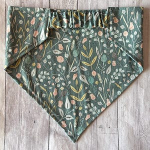 Dog Bandana, Enchanted Meadow, Elastic Pet Bandana, Scrunchie Dog Bandana, Personalized Dog Bandana