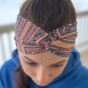 Twist Headband, Terra Cotta Tile, Headbands for Women, Wide Headband, Yoga Headband, Boho Headband, Headbands for Nurses