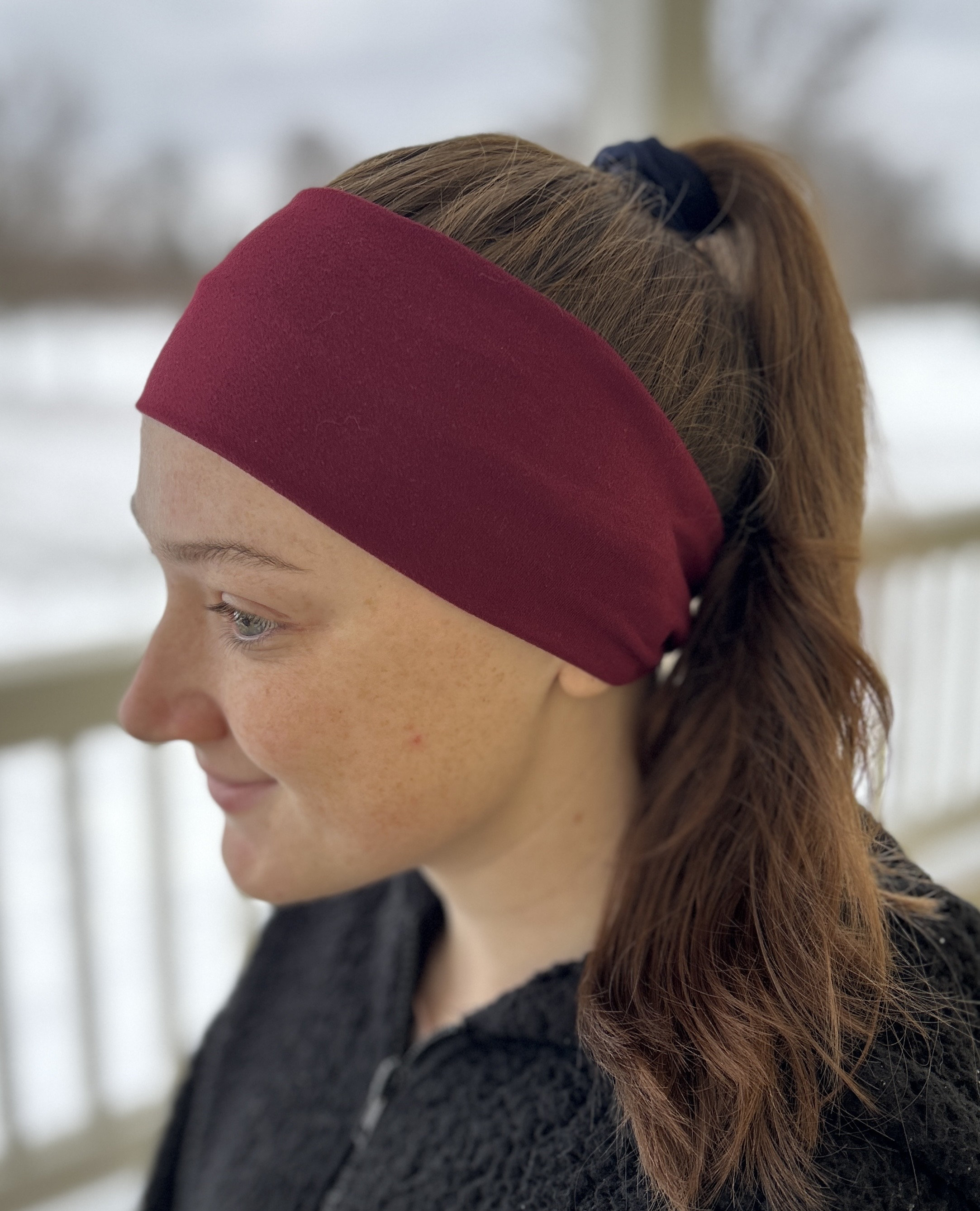 Womens Knit Headband Burgundy - Etsy display picture 1