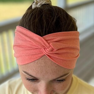 Twist Headband, Coral Heather, Headbands for Women, Wide Headband, Yoga Headband, Boho Headband, Headbands for Nurses