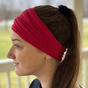 Tube Headband, Watermelon, headbands for women, wide headband, boho headband, yoga headband,scrunch headband, headbands for nurses