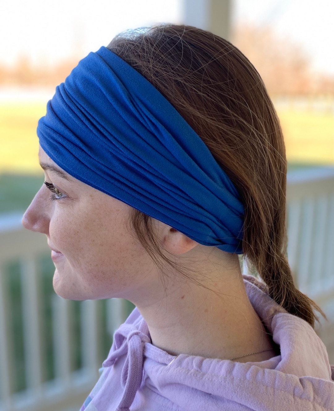 Tube Headband Laker Blue, Headbands for Women, Wide Headband, Boho
