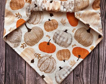 Dog Bandana, Hello Pumpkin, Elastic, Scrunchie, Stretch, Personalized Dog Bandana, Fall, Pet Clothing