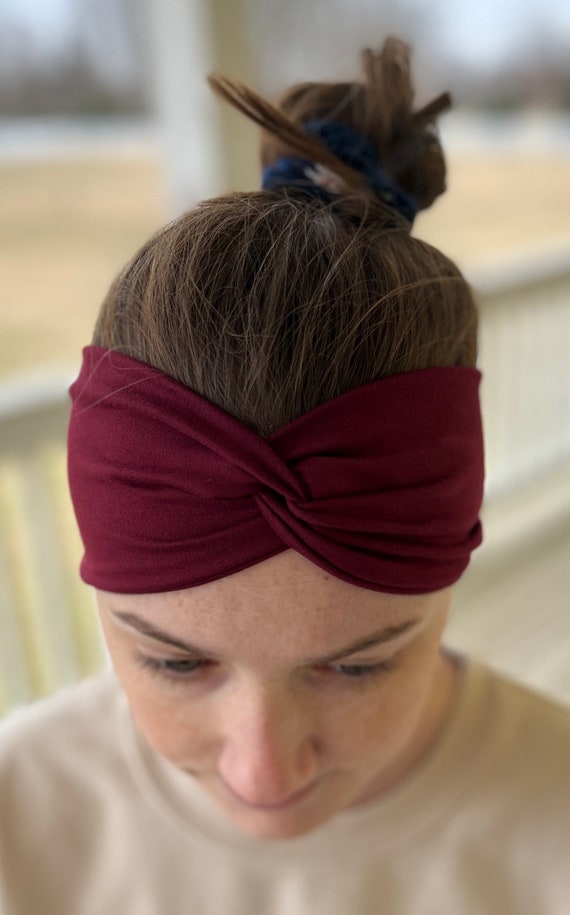 Twist Headband, Straight up Burgundy, Headbands for Women  display picture 1