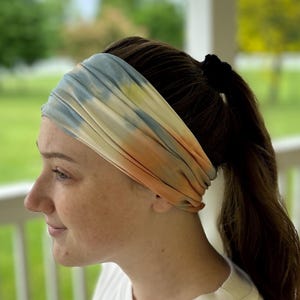 Tube Headband Summer Tie Dye, headbands for women, wide headband, boho headband, yoga headband, workout headband, scrunch headband