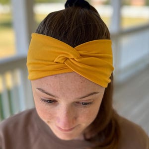 Twist Headband, Mustardy, Headbands for Women, Wide Headband, Yoga Headband, Boho Headband, Headbands for Nurses