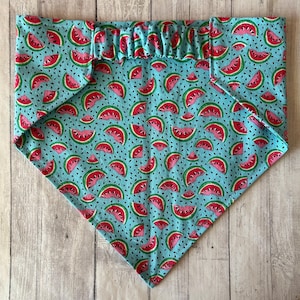 Dog Bandana, Watermelons, Elastic Pet Bandana, Scrunchie Dog Bandana, Personalized Dog Bandana