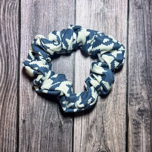Scrunchie, Herringbone, Hair Tie, Hair Accessories, Blue Scrunchie, Gifts for Women, Stocking Stuffers, Hair Scrunchie