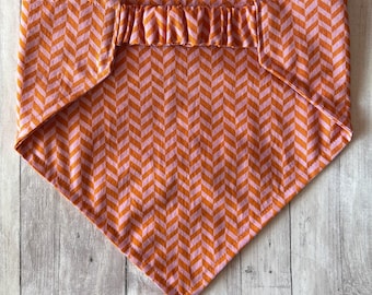 Dog Bandana, Pink/Orange Chevron, Elastic Pet Bandana, Scrunchie Dog Bandana, Personalized Dog Bandana, Pet Clothing