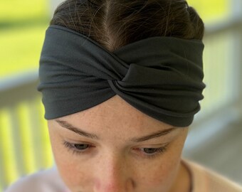Fashion Black Headband with Logo - Adult Woman Size Amazon.com : FULZTEY Black Headbands for Women Wide Head  main image 4