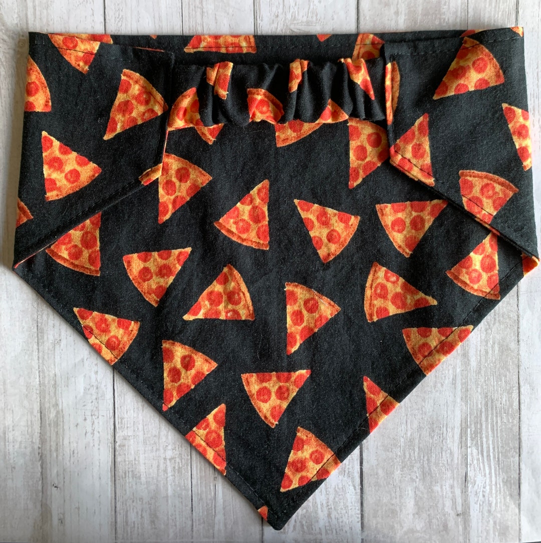 Dog Bandana Pizza Party Elastic Dog Bandana Scrunchie Dog Etsy