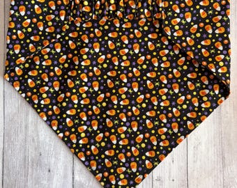 Dog Bandana, Candy Corn Cutie, Elastic Pet Bandana, Scrunchie Dog Bandana, Personalized Dog Bandana, Halloween Pets, Pet Clothing