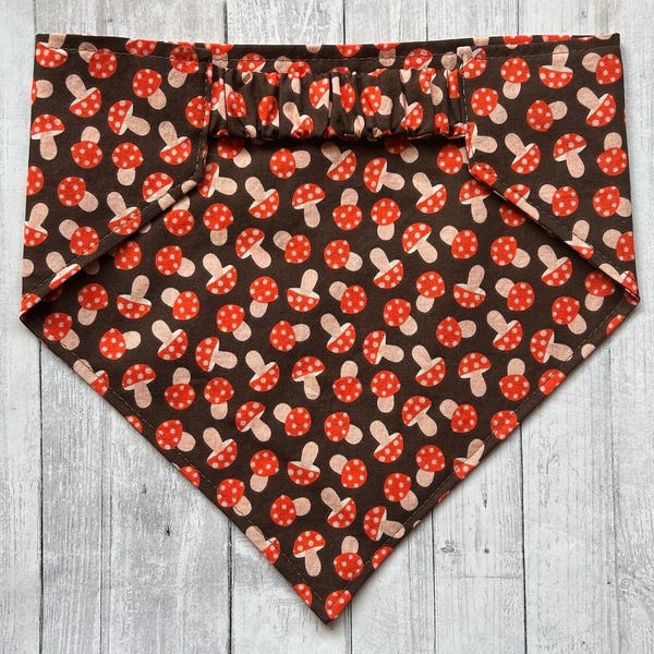 Dog Bandana, Shroom Shroom, Elastic Pet Bandana, Scrunchie Dog Bandana, Personalized Dog Bandana, Pet Clothing