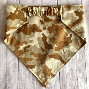 Dog Bandana, Desert Camo, Elastic Pet Bandana, Scrunchie Dog Bandana, Personalized Dog Bandana