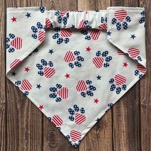 Dog Bandana, Pawtriotic, Elastic Pet Bandana, Scrunchie Dog Bandana, Personalized Dog Bandana, Patriotic, 4th of July, Pet Clothing Bild 1
