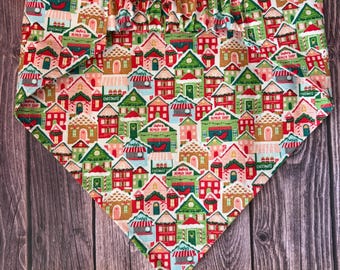 Dog Bandana, Home Sweet Home, Elastic Pet Bandana, Scrunchie Dog Bandana, Personalized Dog Bandana, Christmas, Pet Clothing