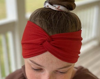 Twist Headband, Autumn Red, Headbands for Women, Wide Headband, Headbands for Nurses, Hair Accessories, Hair Wraps, Gift Ideas