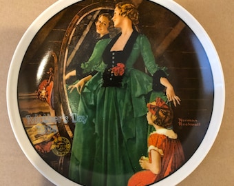Knowles China Mother's Day 1985. Norman Rockwell "Grandma's Courting Dress"