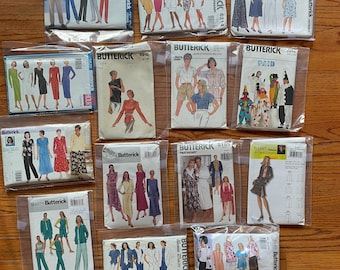 Assorted Vintage Butterick Sewing Patterns Tops Pants Sets