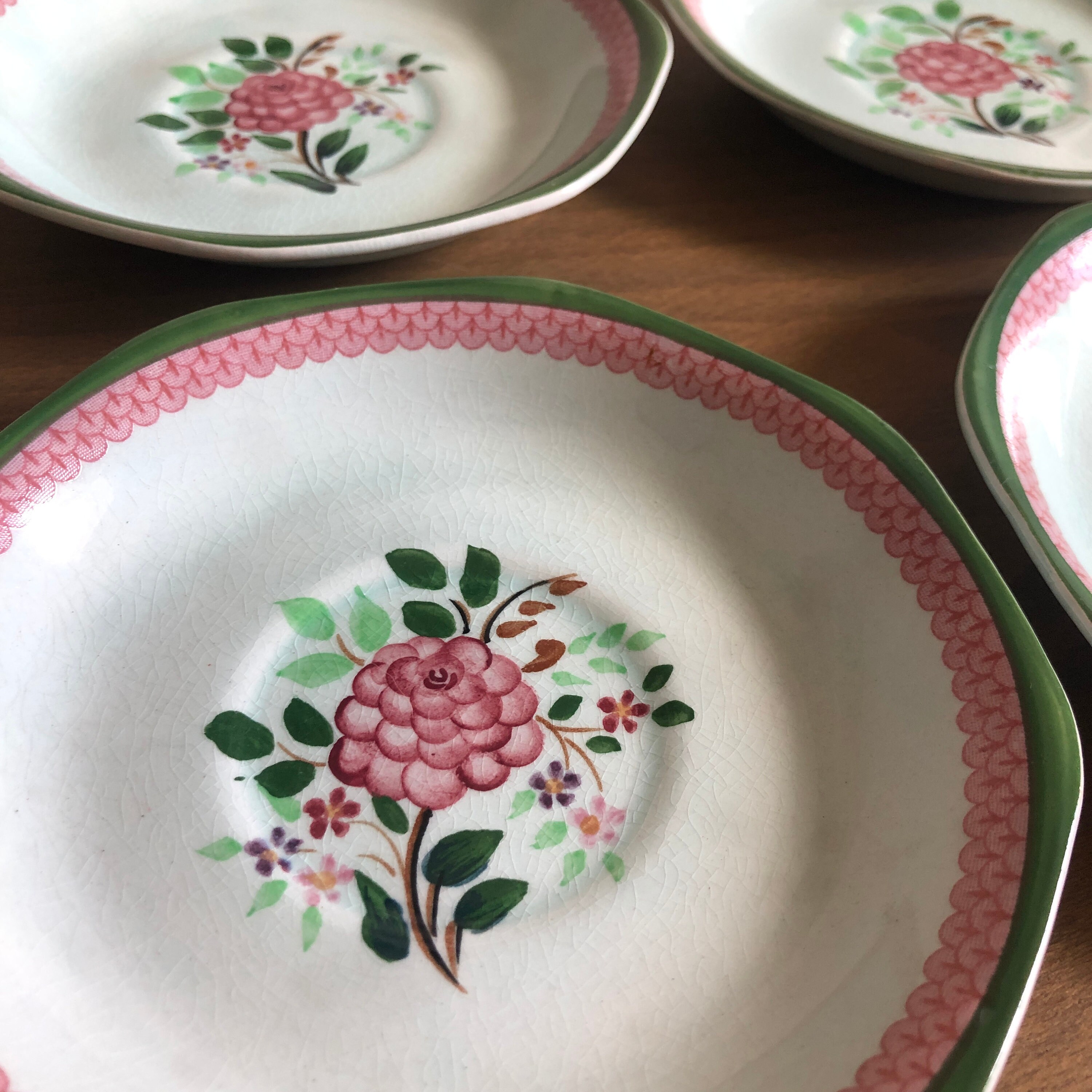 Set of 4 Vintage Adams Calyx Ware Saucers | Mandalay Floral Pattern - Etsy