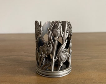 Vintage Metal Floral Candle Holder