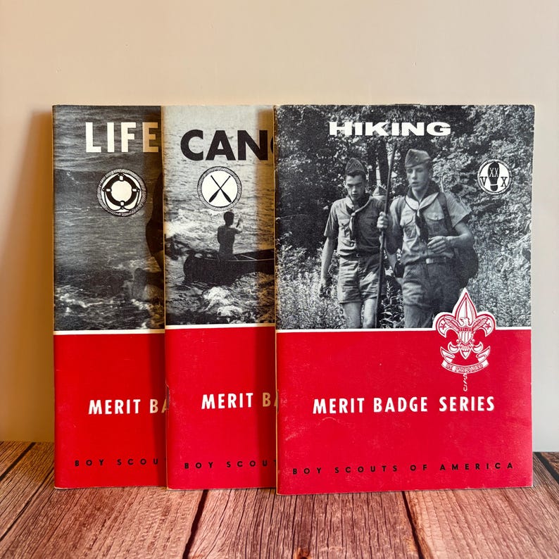 Vintage Boy Scouts Merit Badge Series Booklets | Lifesaving Canoeing ...