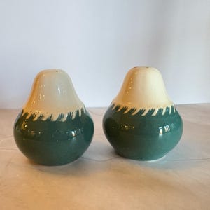 Vintage Harker Corinthian Harkerware Teal Blue Salt and Pepper Shakers