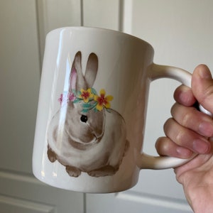 Bunny Rabbit with Flower Crown Mug | Decorative Mug | Coffee | Tea