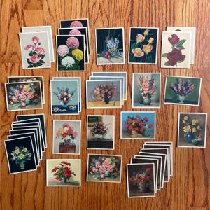 Verschiedene Vintage Blumen Stillleben Karte Mini Litho Prints für Sammelalben Junk Journaling