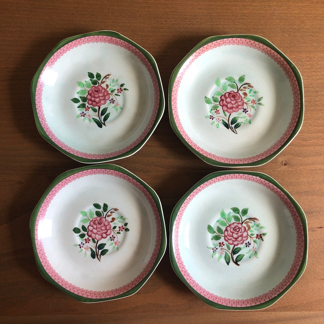 Set of 4 Vintage Adams Calyx Ware Saucers | Mandalay Floral Pattern - Etsy